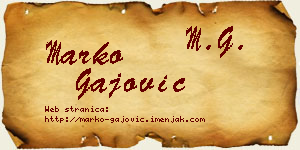 Marko Gajović vizit kartica